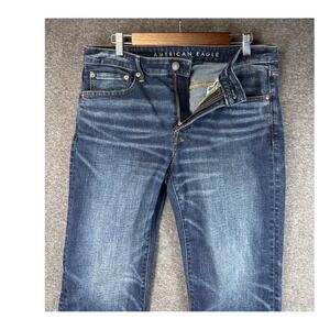American Eagle Original Straight Jeans Dark Wash Airflex Men Size 34 x 30 Preppy